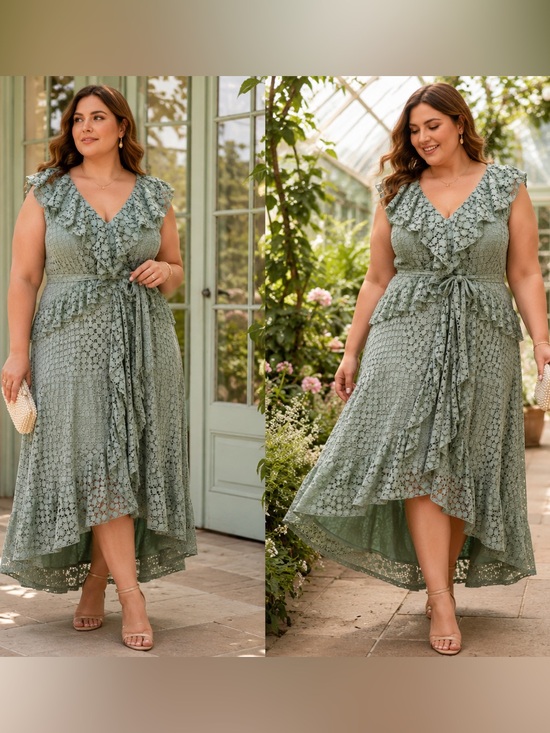 Anthropologie Dresses & Skirts - Anthropologie Antoinette Seafoam Lace Ruffle Midi Dress 20W NWT Cottagecore Boho